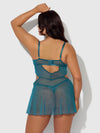 Nova Blacklight Lace Babydoll & G-String Set from Love It Curvy