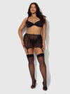 Raquel Mesh & Silky Micro Bra, Garter Skirt & G-String Set from Love It Curvy