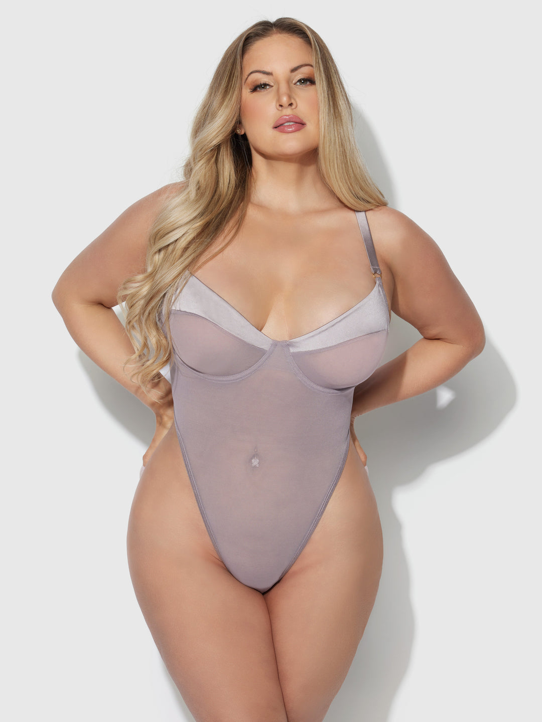 Raquel Mesh &amp; Silky Micro Underwire Bodysuit from Love It Curvy