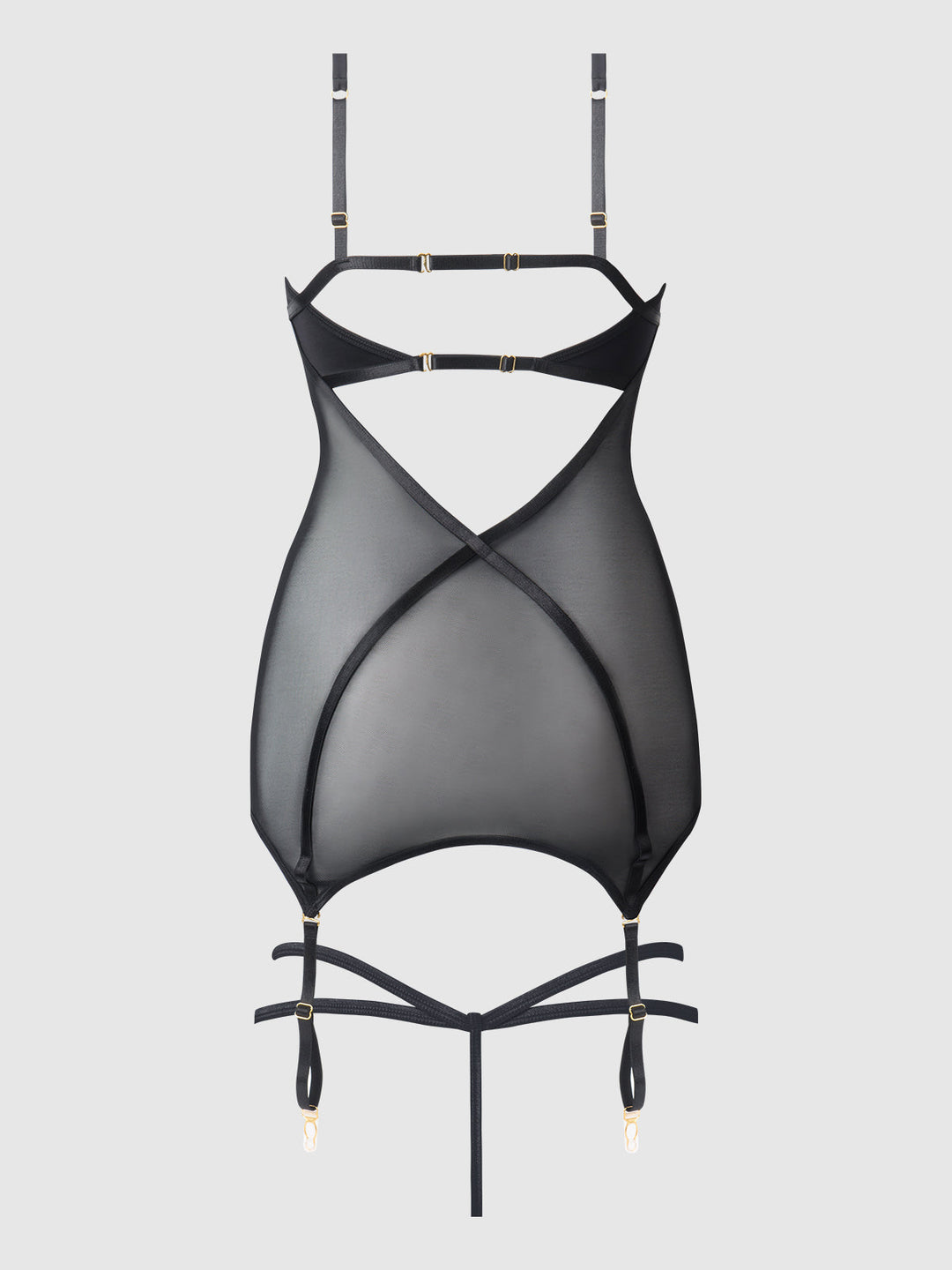 Raquel Mesh &amp; Silky Micro Underwire Chemise &amp; G-String Set from Love It Curvy