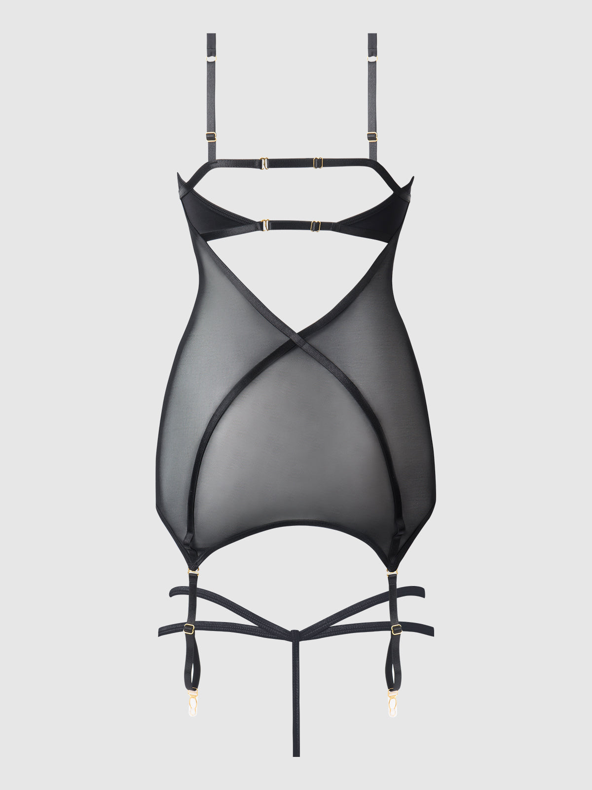 Raquel Mesh & Silky Micro Underwire Chemise & G-String Set from Love It Curvy
