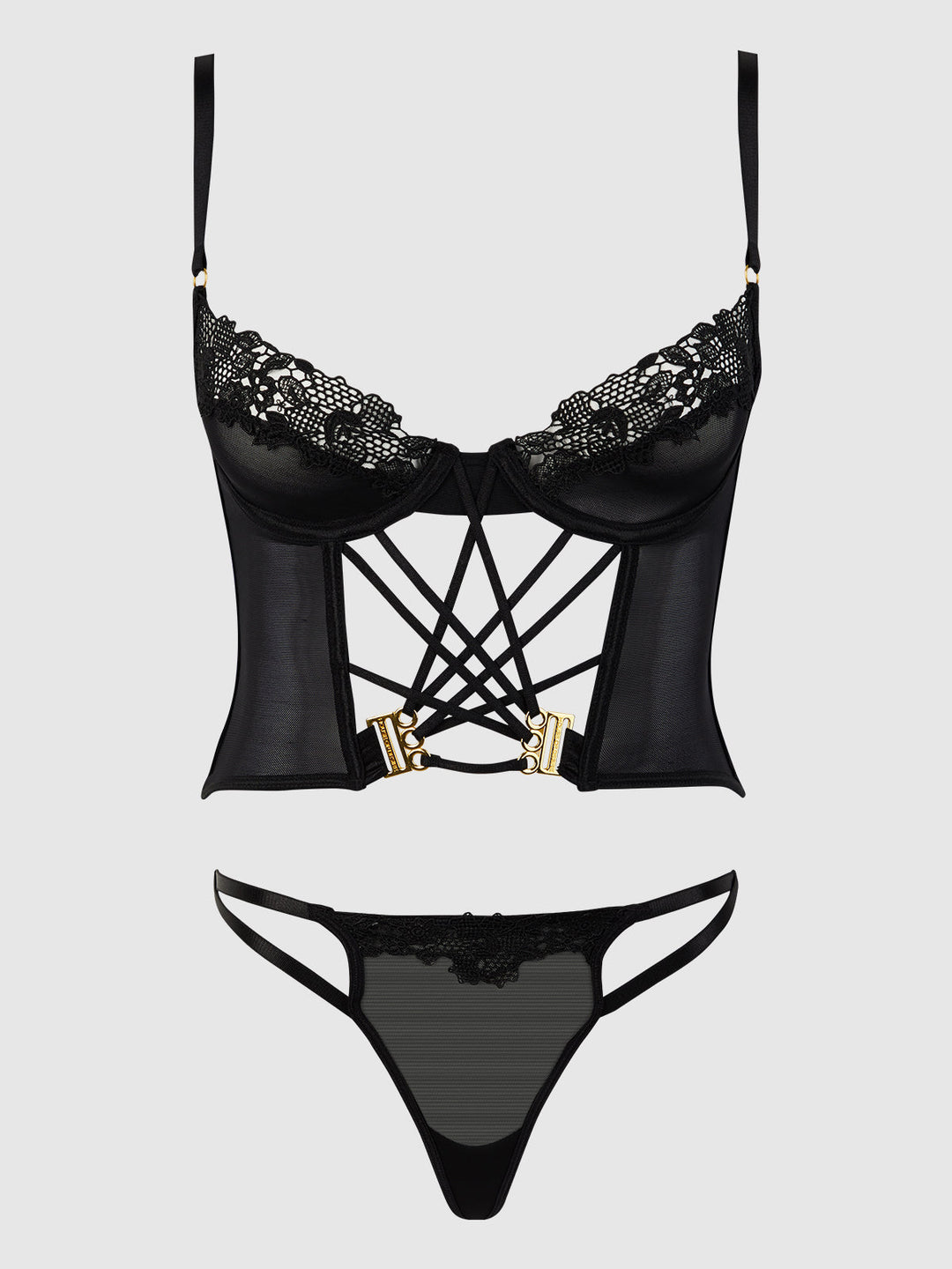 Ashley Alexiss Lace Bustier &amp; G-String Set from Love It Curvy