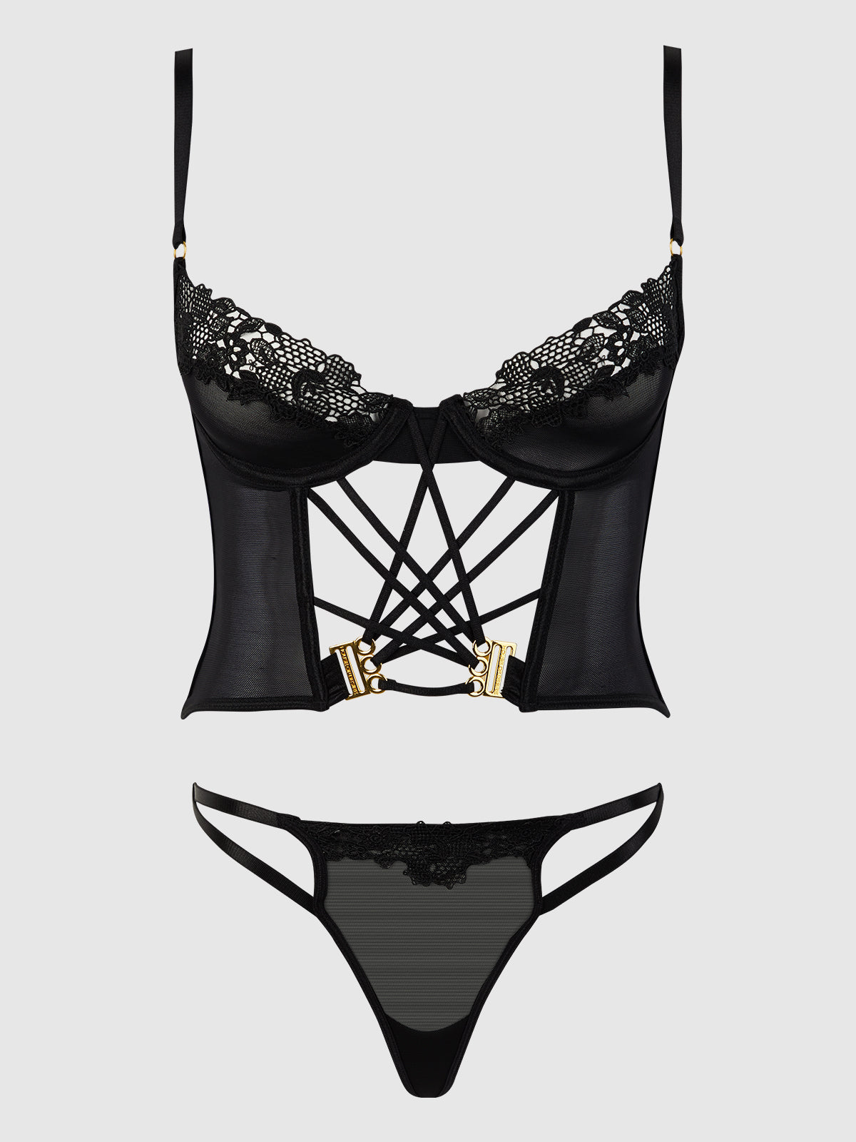Ashley Alexiss Lace Bustier & G-String Set from Love It Curvy