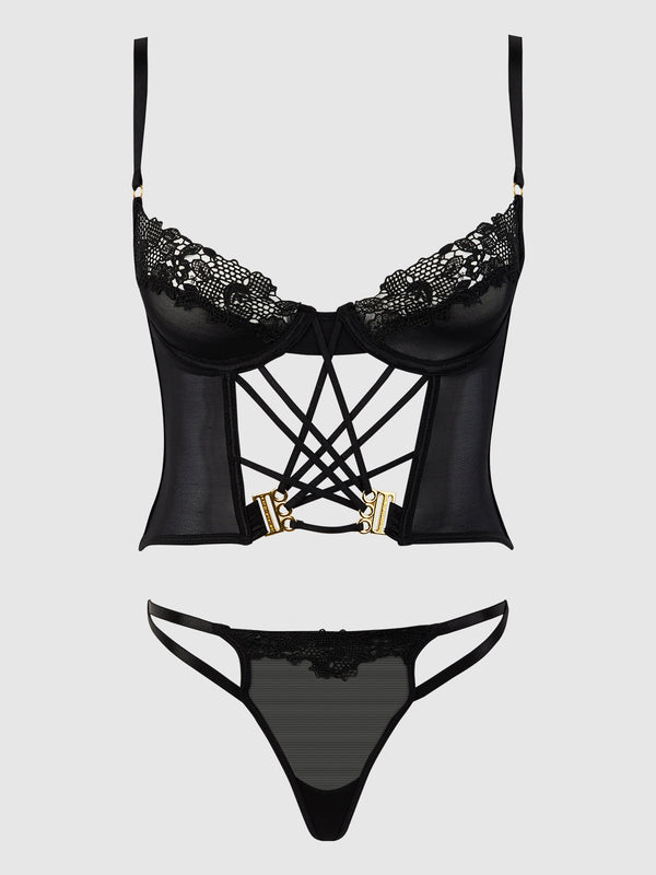 Ashley Alexiss Lace Bustier & G-String Set from Love It Curvy