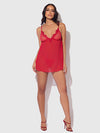Ashley Alexiss Lace & Mesh Babydoll & G-String Set from Love It Curvy
