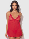 Ashley Alexiss Lace & Mesh Babydoll & G-String Set from Love It Curvy