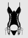 Trinity Patent Lace Up Bustier & G-String Set from Love It Curvy