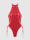 Trinity Patent Lace Up Halter Teddy from Love It Curvy