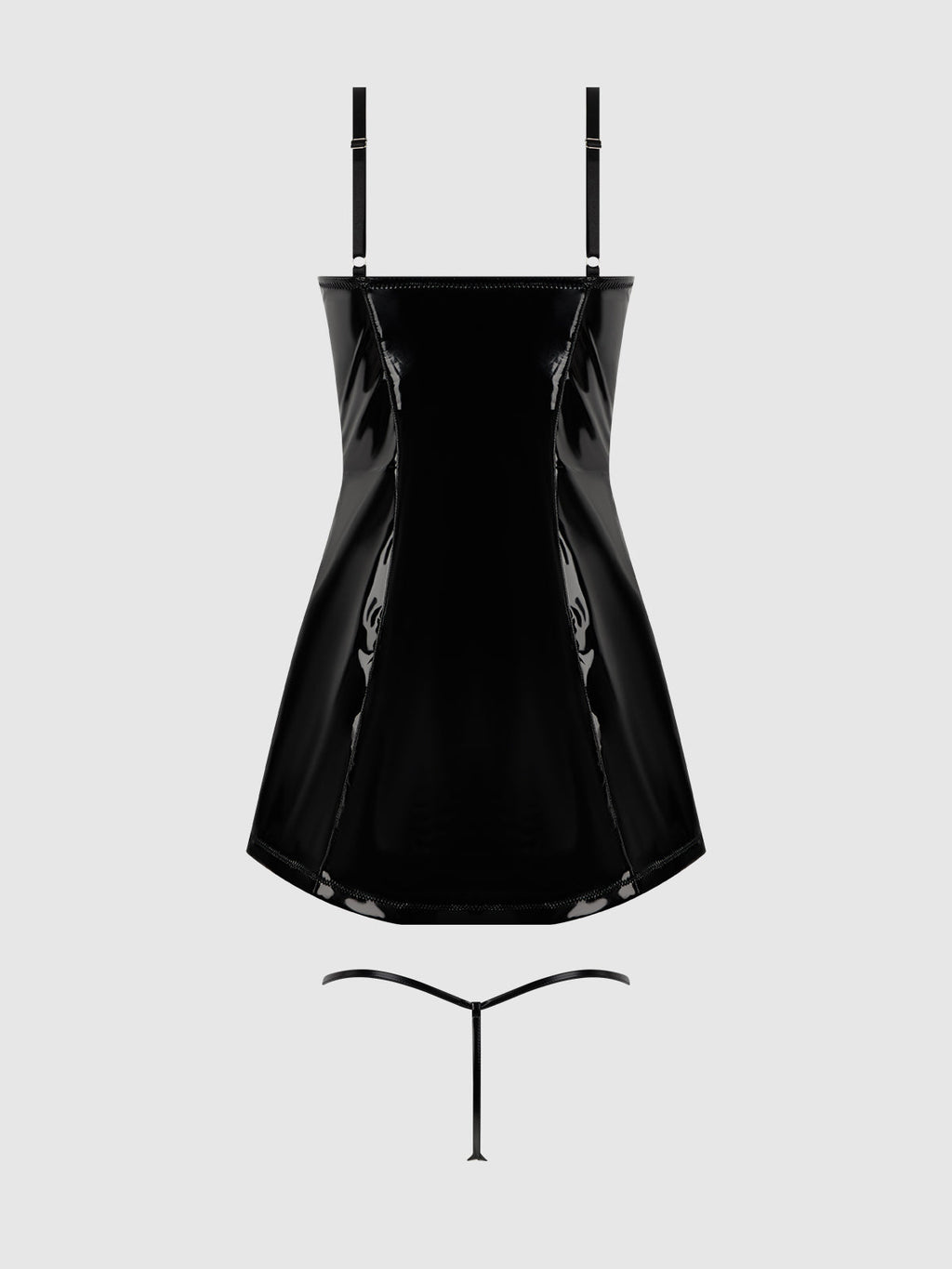 Trinity Patent Chemise & G-String Set from Love It Curvy