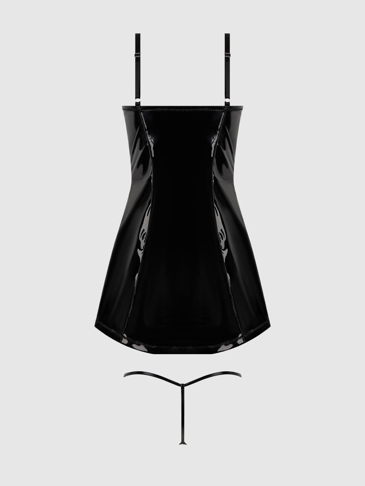 Trinity Patent Chemise & G-String Set from Love It Curvy
