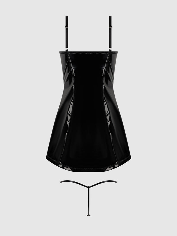Trinity Patent Chemise & G-String Set from Love It Curvy