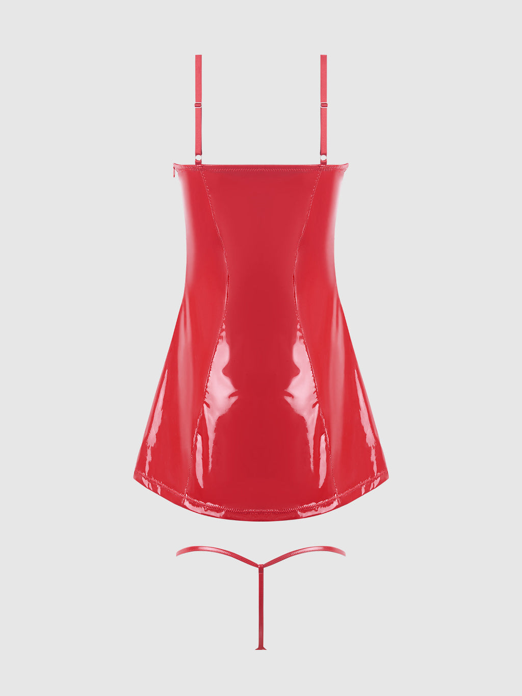 Trinity Patent Chemise & G-String Set from Love It Curvy