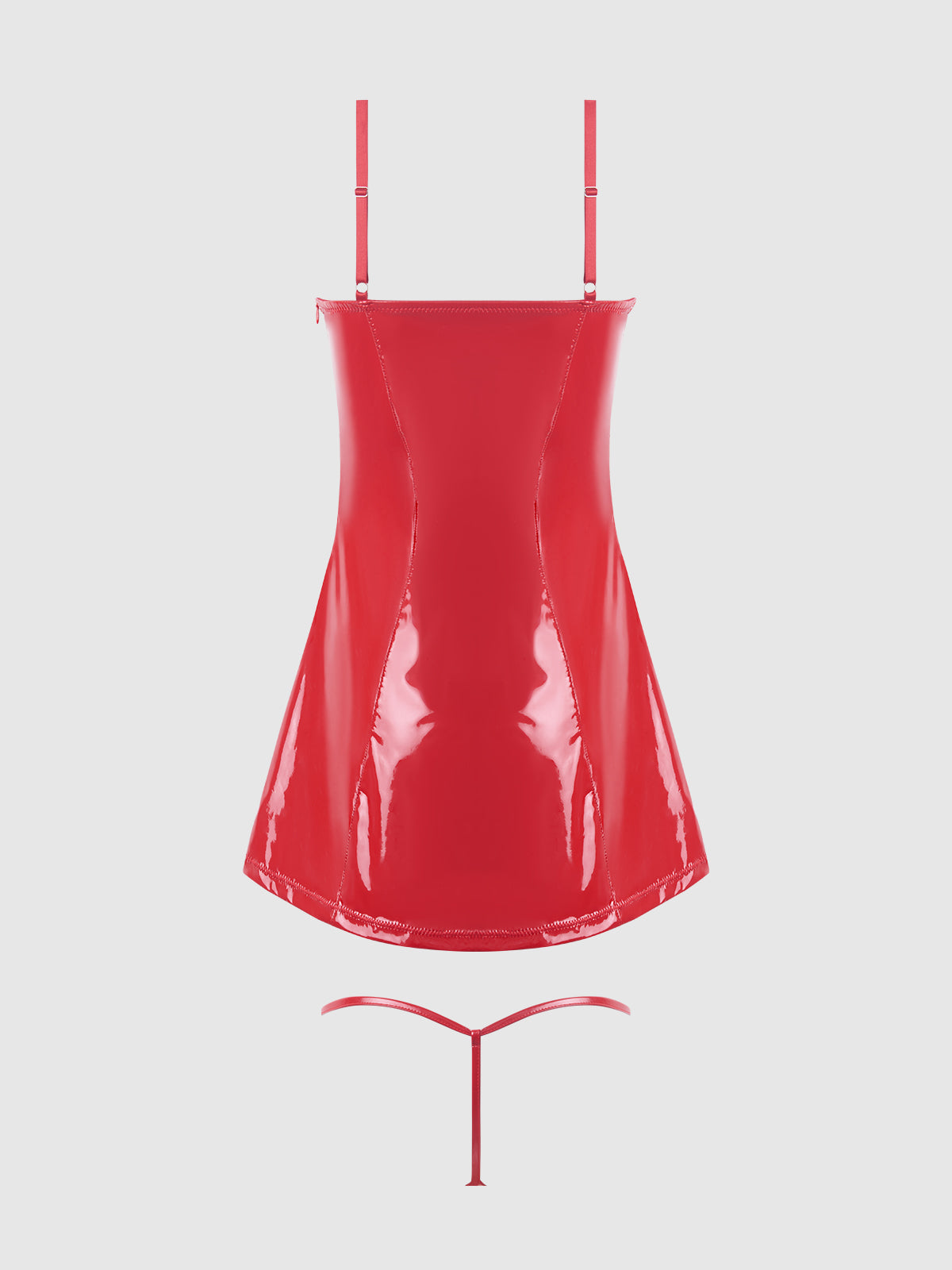 Trinity Patent Chemise & G-String Set from Love It Curvy