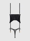 Snake Velvet-Burnout Mesh Bustier & Thong Set from Love It Curvy
