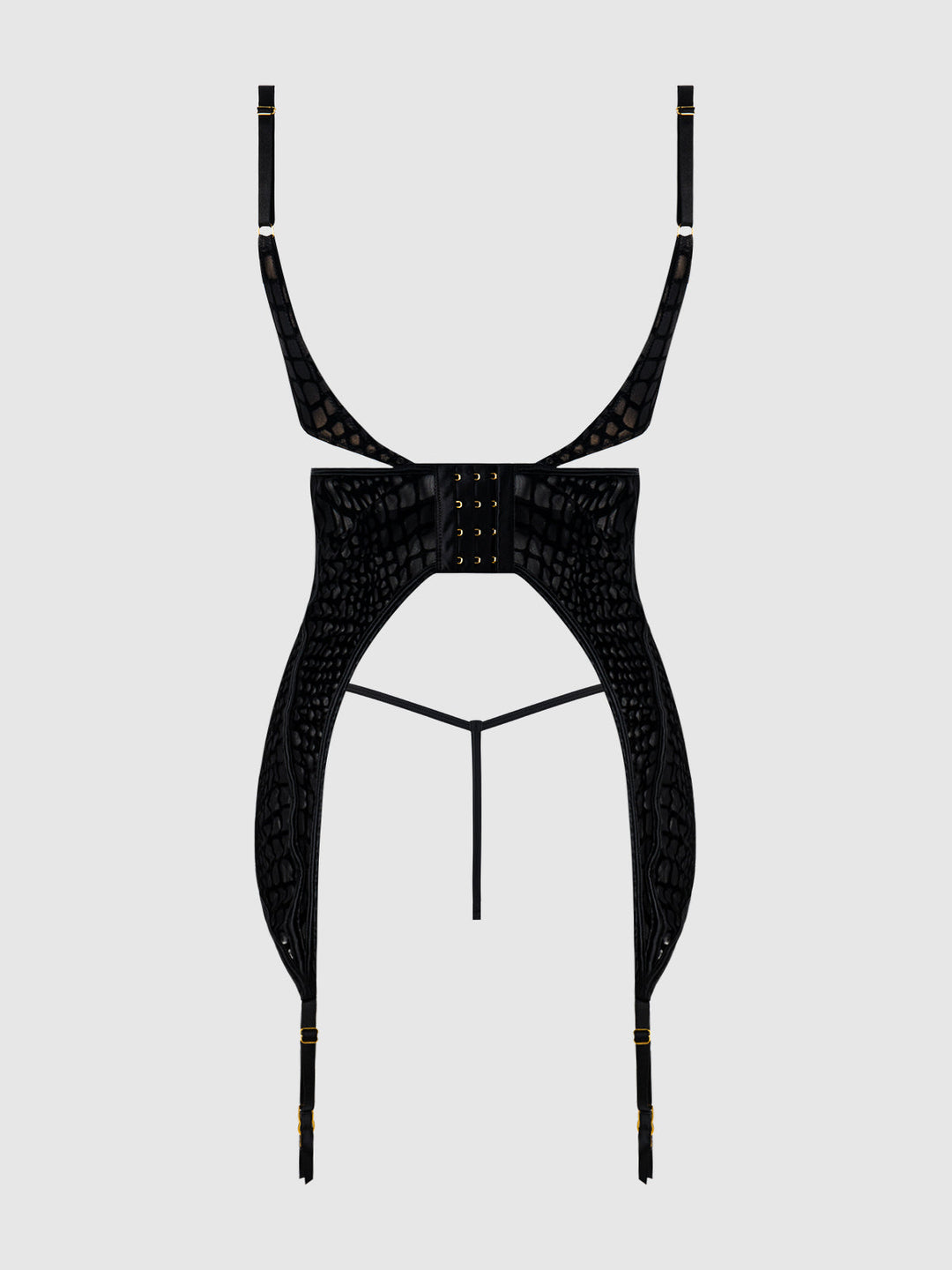 Snake Velvet-Burnout Mesh Chemise &amp; G-String Set from Love It Curvy
