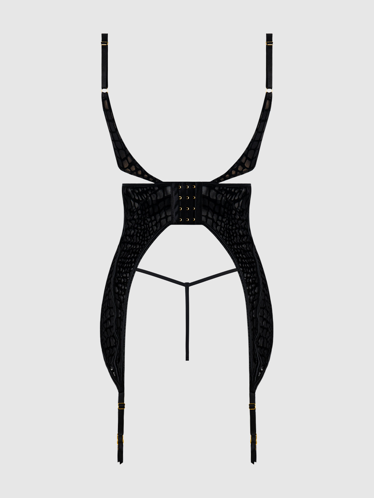 Snake Velvet-Burnout Mesh Chemise & G-String Set from Love It Curvy