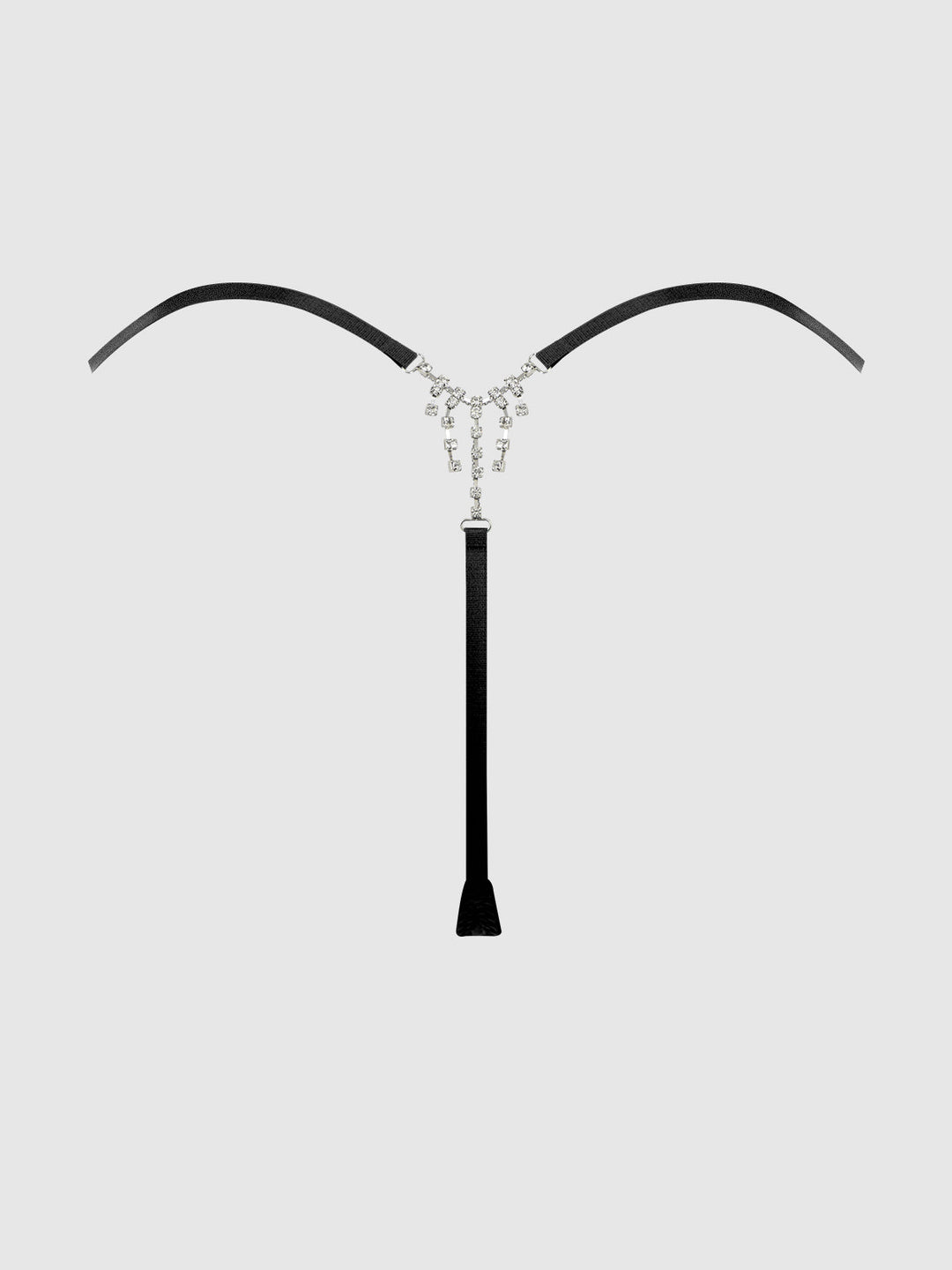 Krystal Side Slider &amp; Rhinestone Fringe Back G-String from Love It Curvy