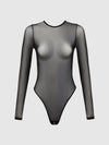 Chantal Mesh Long Sleeve & Crotchless Bodysuit from Love It Curvy