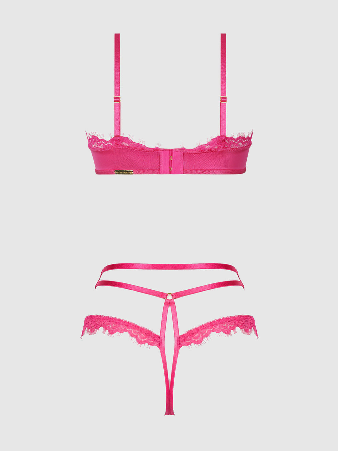 Issadora Oilslick &amp; Lace Push Up Bra &amp; Strappy Back Tanga from Love It Curvy