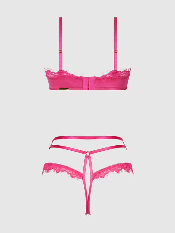 Issadora Oilslick & Lace Push Up Bra & Strappy Back Tanga from Love It Curvy
