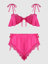 Issadora Oilslick & Lace Drop Off Flounce Top & Panty from Love It Curvy