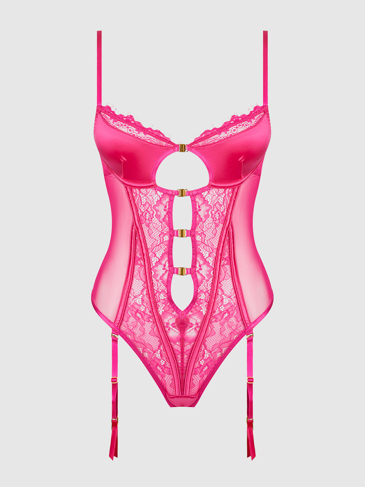 Issadora Lace & Oil Slick Openable Front Teddy | Love It Curvy Secondary image
