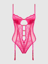 Issadora Lace & Oil Slick Openable Front Teddy from Love It Curvy