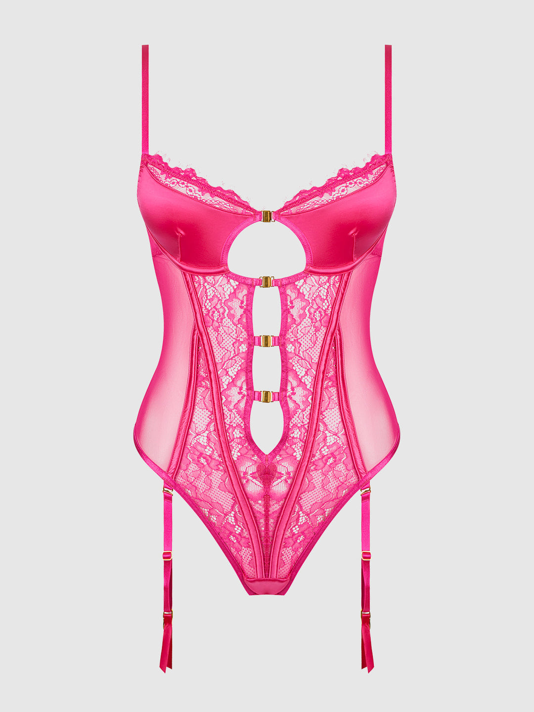 Issadora Lace &amp; Oil Slick Openable Front Teddy from Love It Curvy