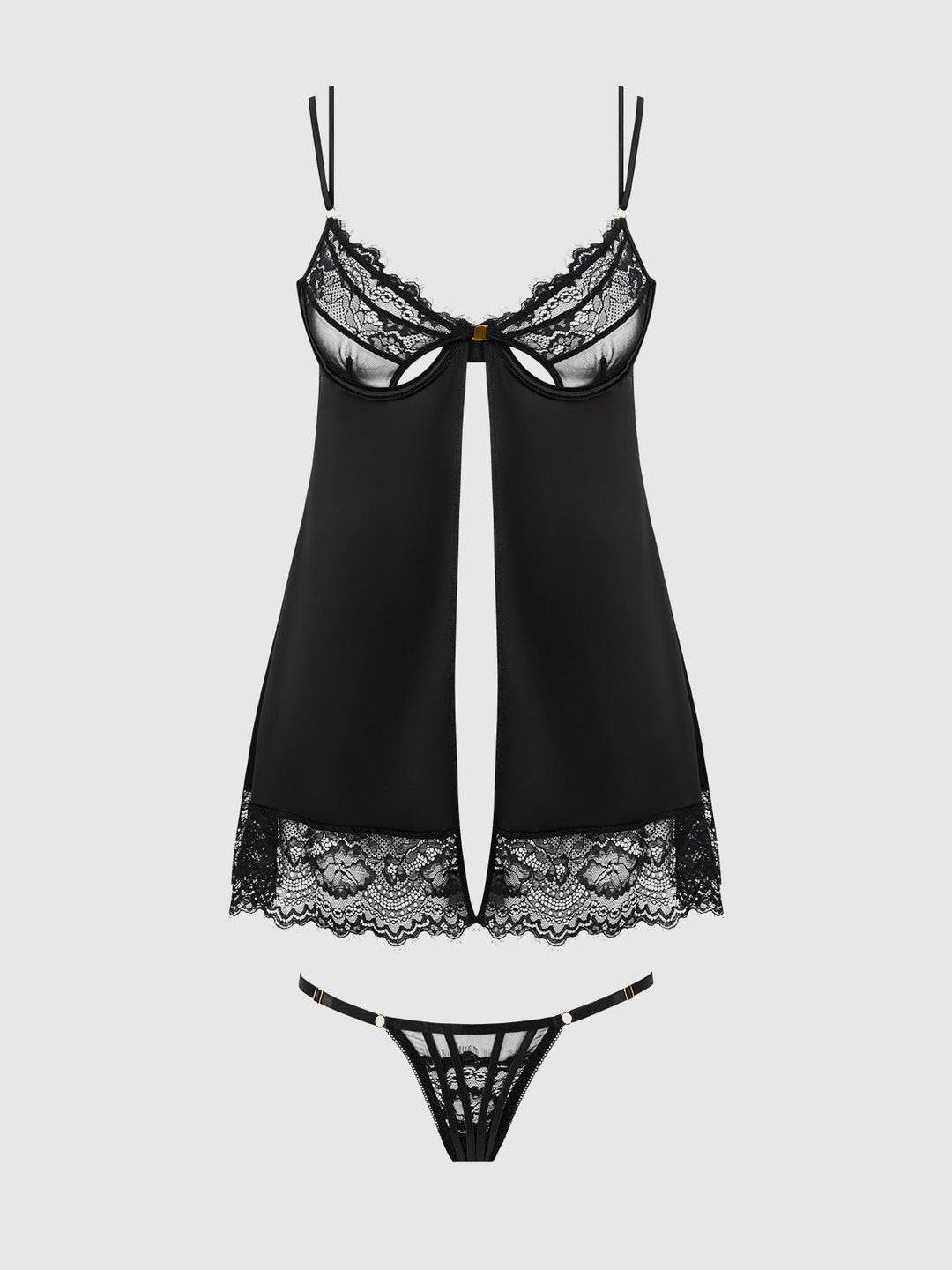 Issadora Lace Openable Cup Babydoll &amp; G-String Set from Love It Curvy