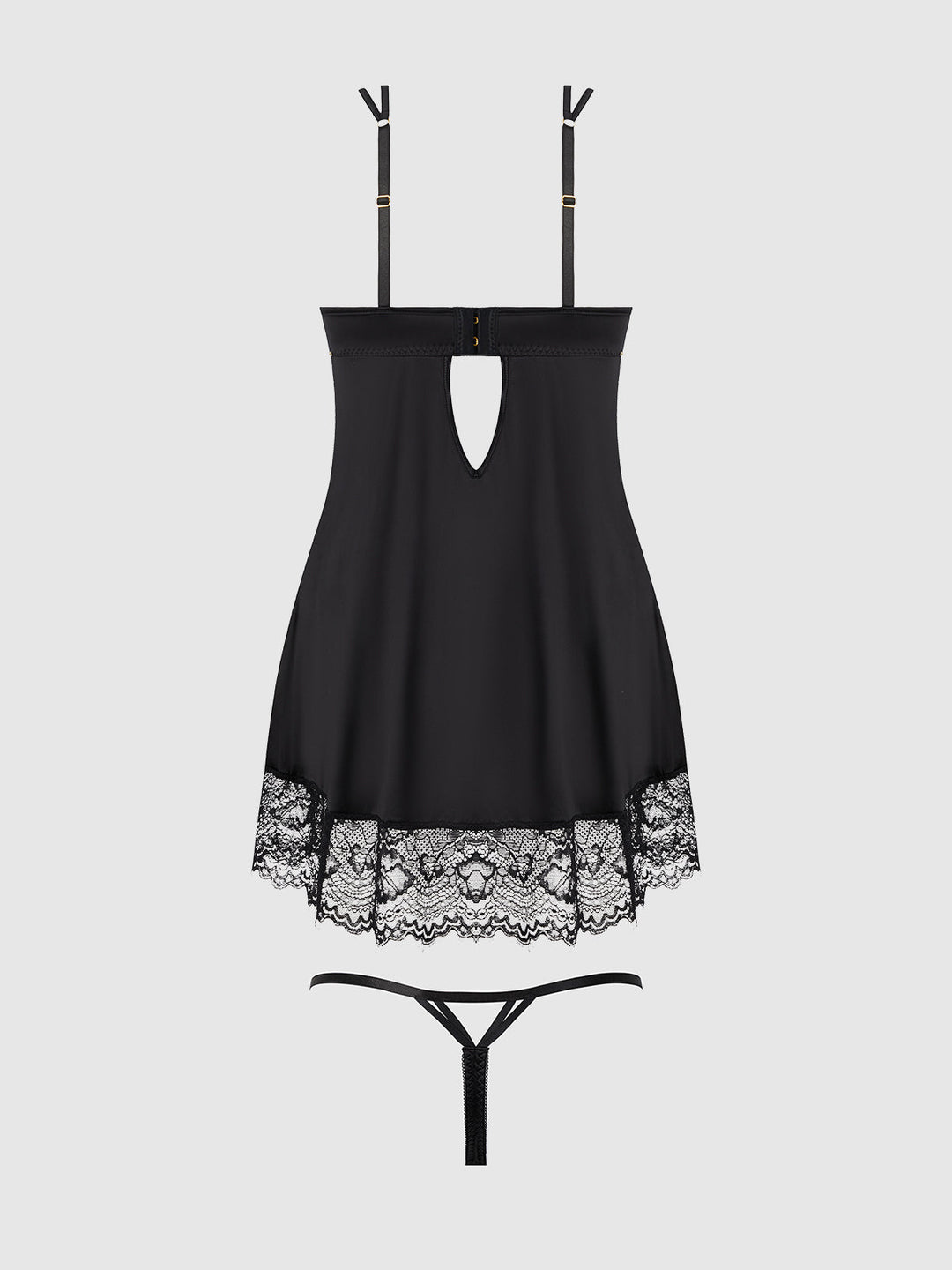 Issadora Lace Openable Cup Babydoll &amp; G-String Set from Love It Curvy