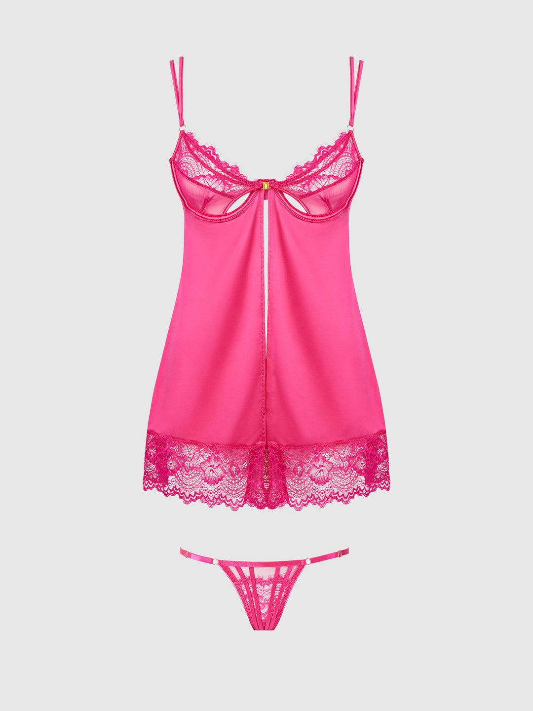 Issadora Lace Openable Cup Babydoll &amp; G-String Set from Love It Curvy