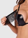 Phoenix Faux Leather & Fringe Push Up Bra & Thong Set from Love It Curvy