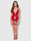 Phoenix Faux Leather & Fringe Chemise & G-String Set from Love It Curvy