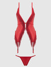 Phoenix Faux Leather & Fringe Chemise & G-String Set from Love It Curvy