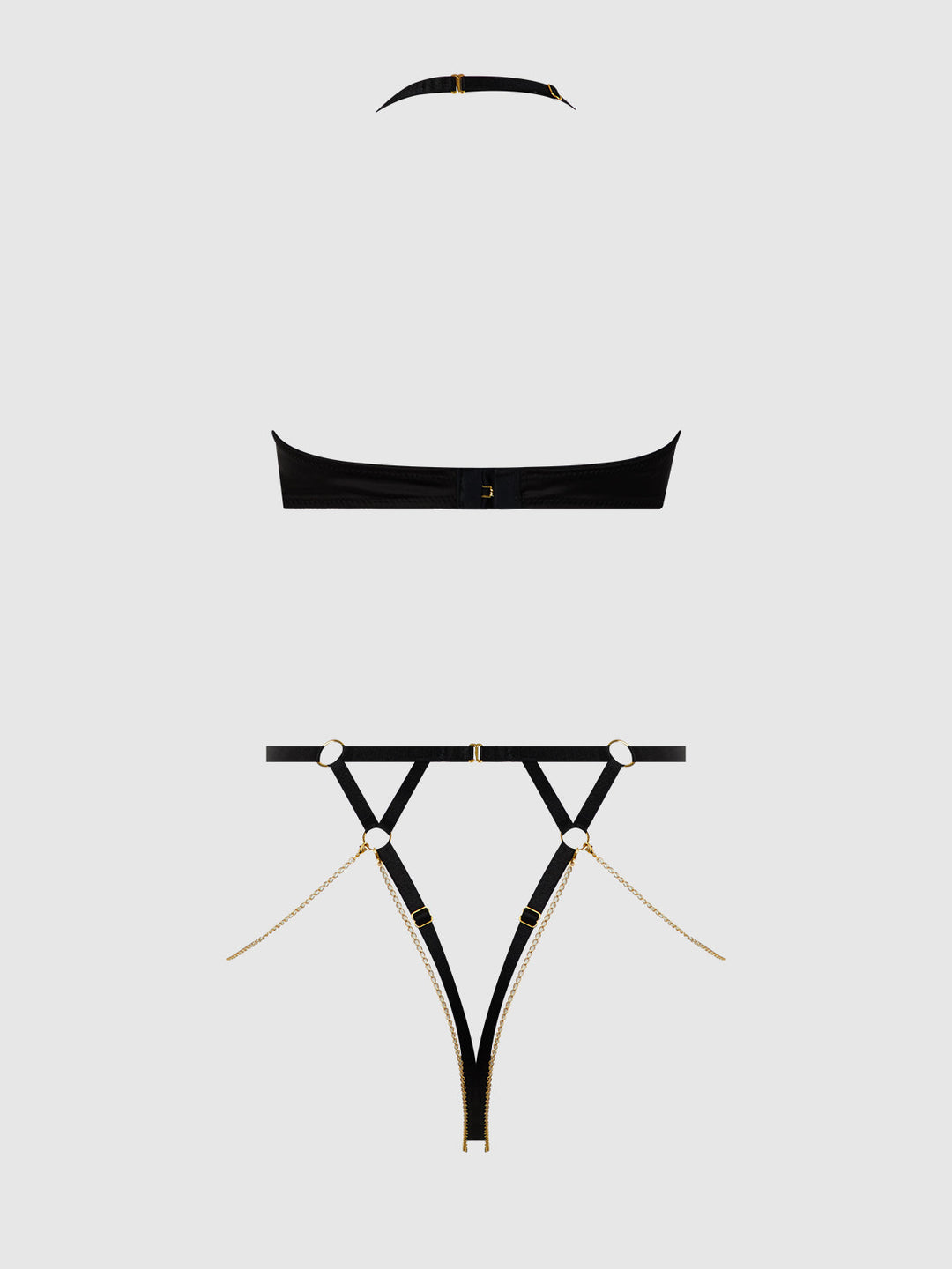 Eve Lace &amp; Chain Open Cup &amp; Crotchless Harness Teddy from Love It Curvy