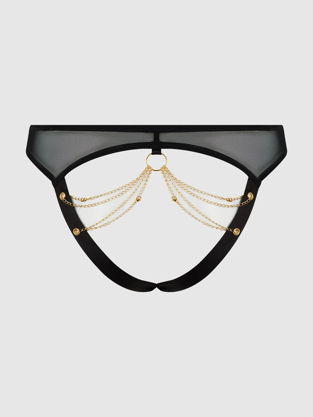 Eve Mesh &amp; Chain Open Caged Back Hipster from Love It Curvy