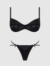 Brigeta Satin & Mesh Corsetted Bra & Open Back Hipster Set from Love It Curvy