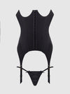 Brigeta Satin Open Cup Bustier & G-String Set from Love It Curvy
