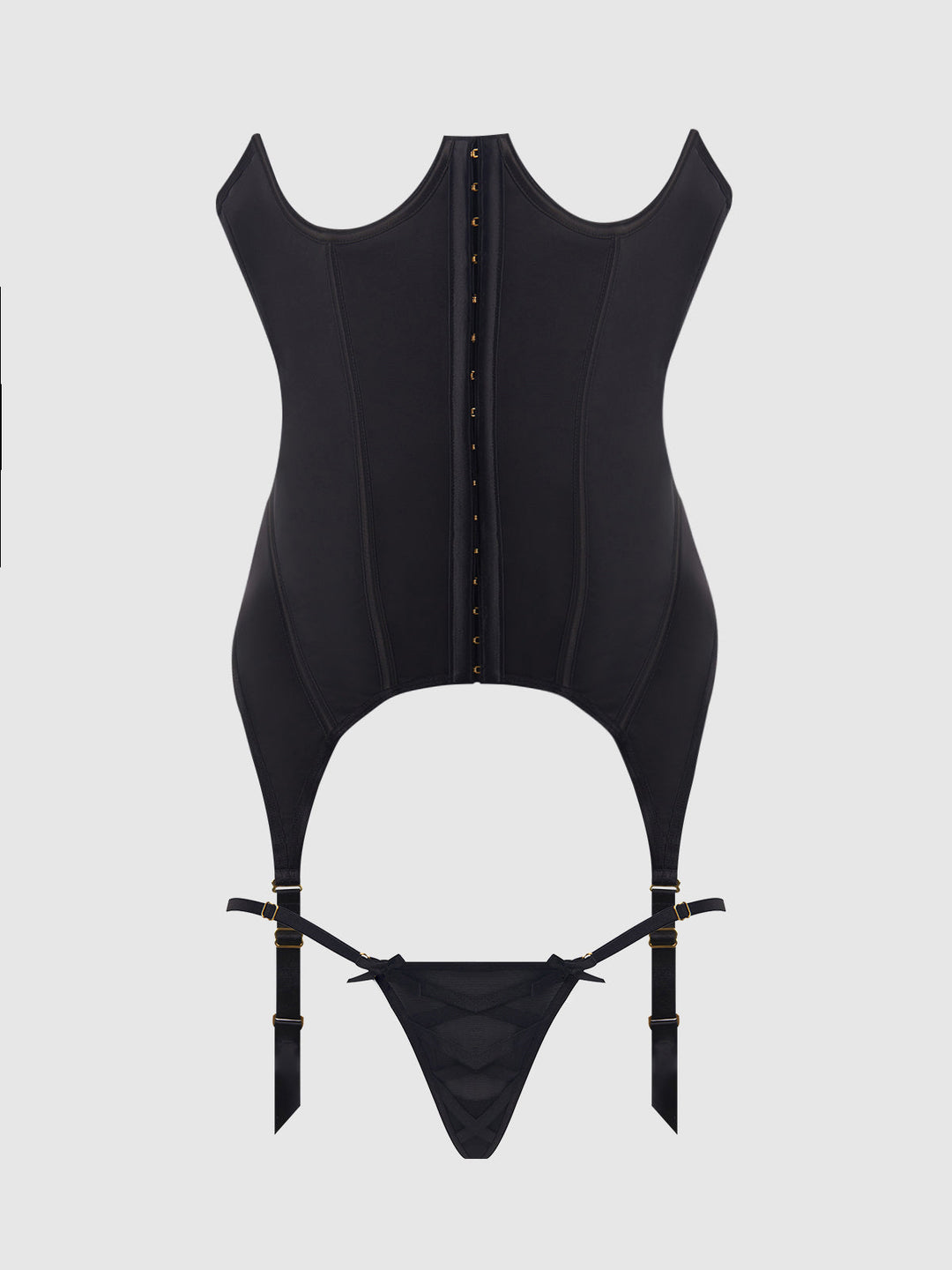 Brigeta Satin Open Cup Bustier &amp; G-String Set from Love It Curvy