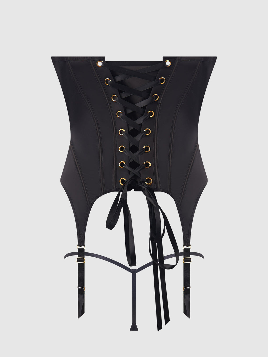 Brigeta Satin Open Cup Bustier & G-String Set from Love It Curvy