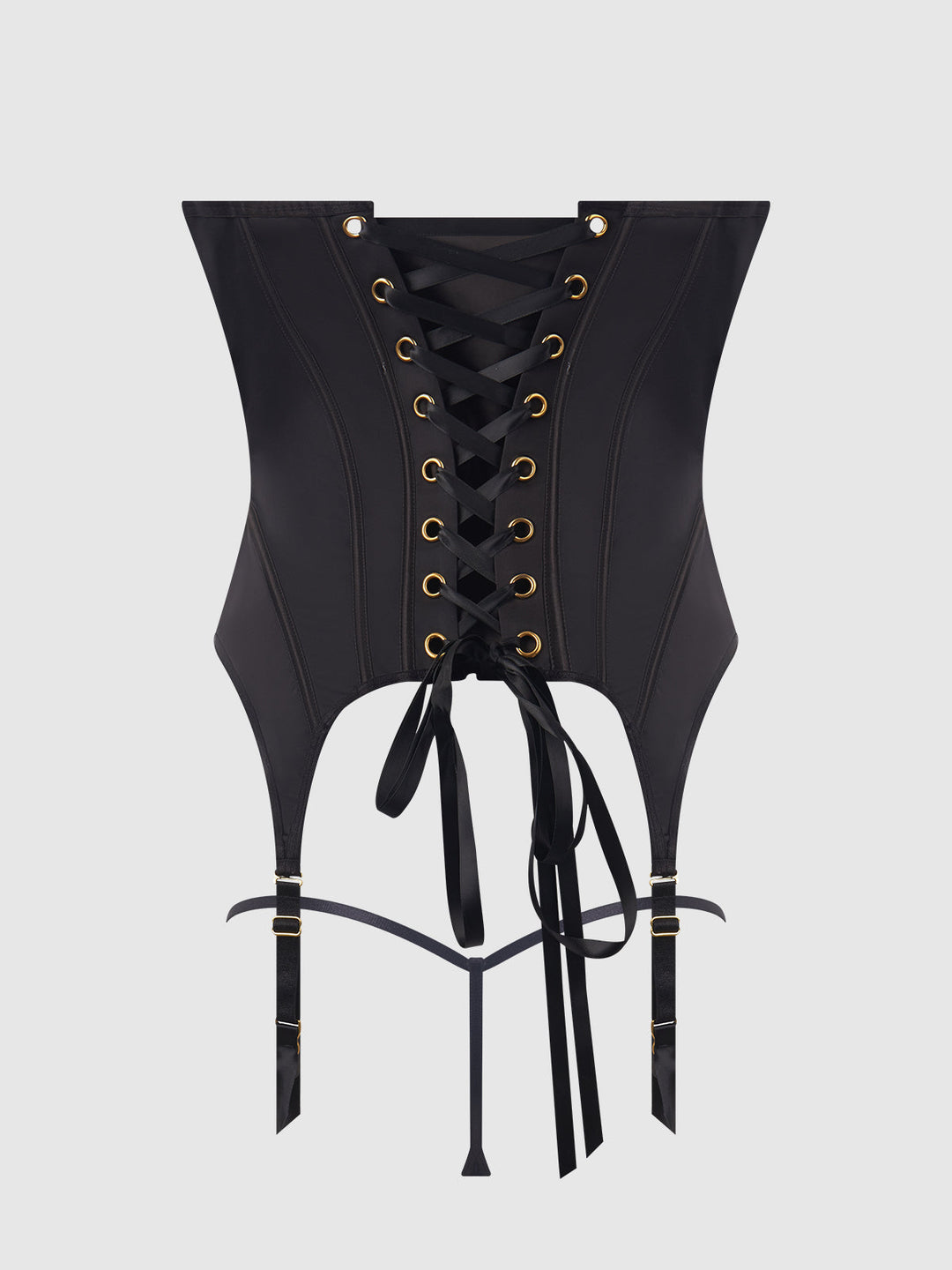 Brigeta Satin Open Cup Bustier &amp; G-String Set from Love It Curvy