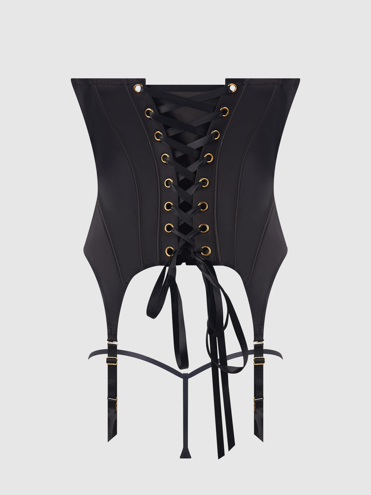 Brigeta Satin Open Cup Bustier & G-String Set from Love It Curvy