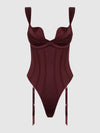 Brigeta Satin Draped Push Up Teddy from Love It Curvy
