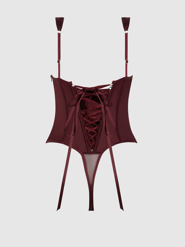 Brigeta Satin Draped Push Up Teddy from Love It Curvy