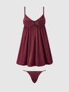 Brigeta Satin & Mesh Corsetted Babydoll & G-String Set from Love It Curvy
