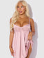 Brigeta Satin & Mesh Corsetted Babydoll & G-String Set from Love It Curvy