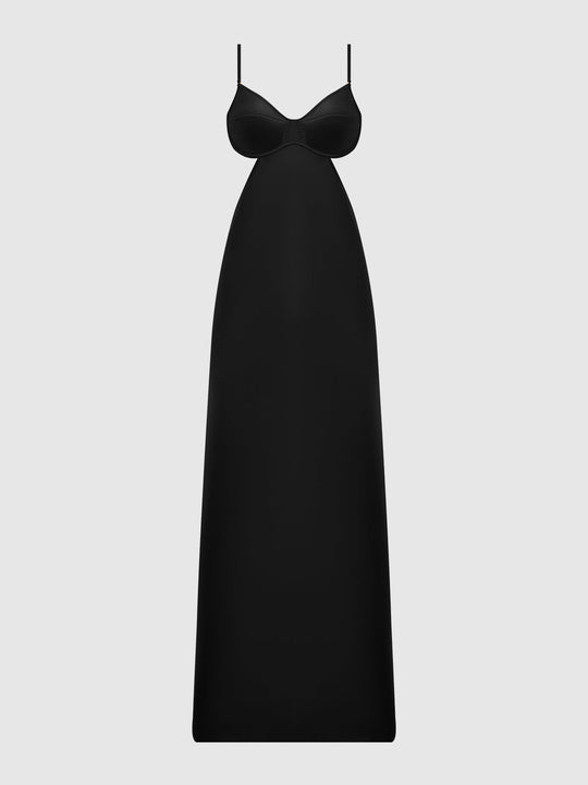 Brigeta Satin Mono Wire Long Gown from Love It Curvy