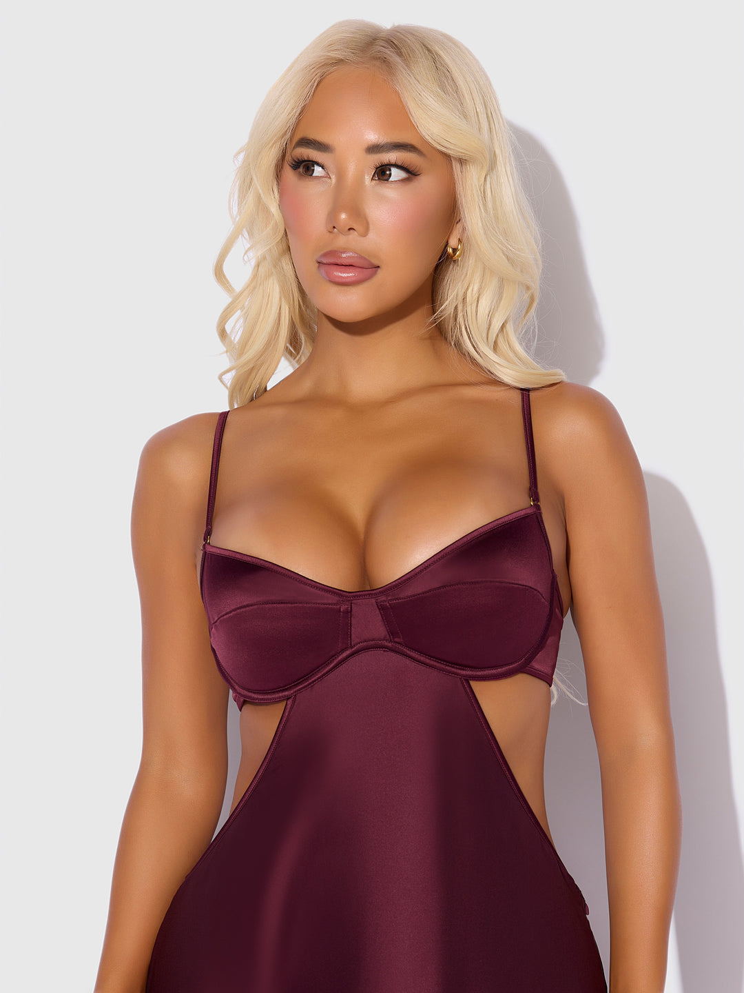 Brigeta Satin Mono Wire Long Gown from Love It Curvy
