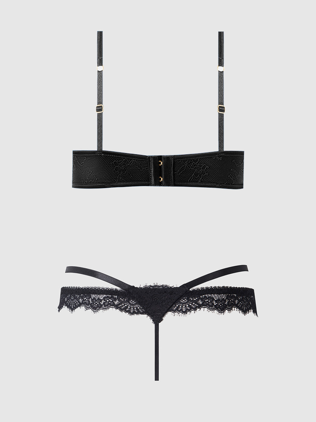 Madeline Satin &amp; Lace Push Up Bra &amp; G-String Set from Love It Curvy