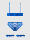 Madeline Satin & Lace Push Up Bra, Bikini & Thigh Garters Set from Love It Curvy